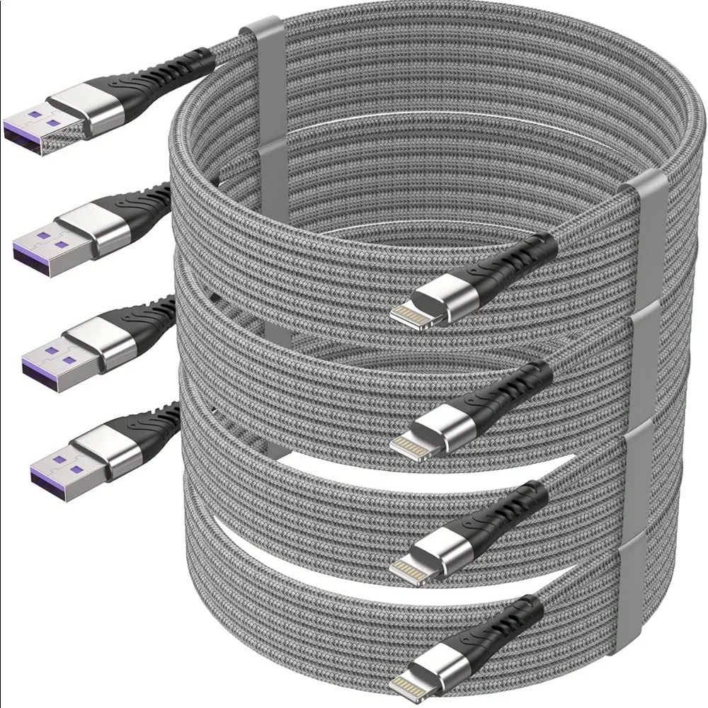 4Pack【Apple MFi Certified 】iPhone Charger Cord, Lightning Cable 10ft (Brand New)